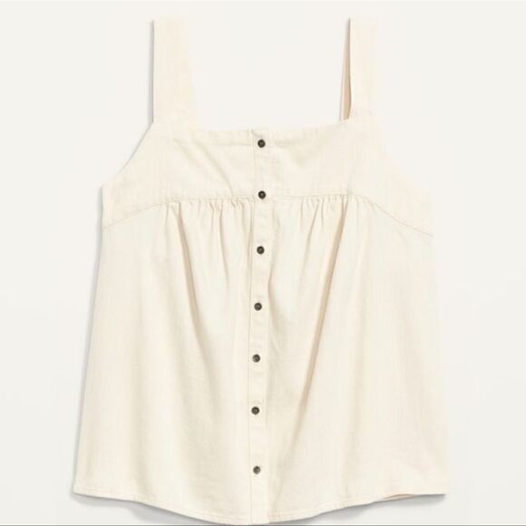 Old Navy Sleeveless Button Front Twill Swing Top Plus Size 3X - Picture 3 of 8